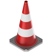 Traffic cone two-piece | tested to TL | Height: 500 mm | film class 1 | red/wei